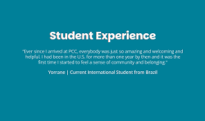 Quote about student experience welcoming and creating a sense of belonging at PCC from an international student.